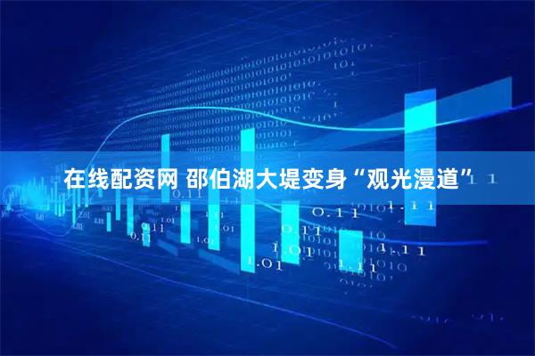 在线配资网 邵伯湖大堤变身“观光漫道”